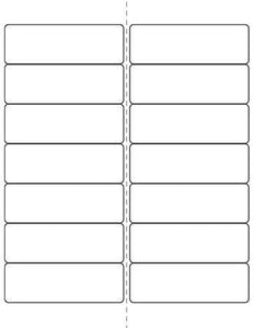4 x 1 1/3 Rectangle (w/ perfs) White Label Sheet