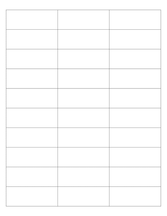 2 5/8 x 1 Rectangle White Label Sheet (Square Corners)