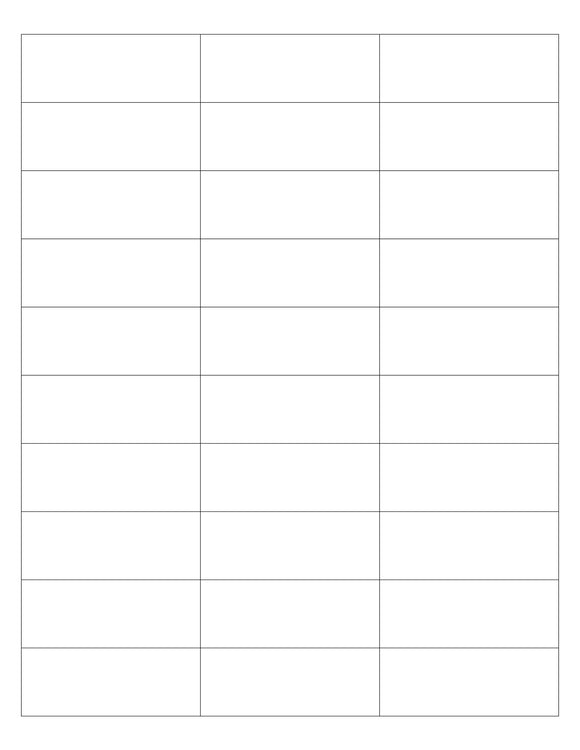 2 5/8 x 1 Rectangle White High Gloss Printed Label Sheet (Square Corne ...