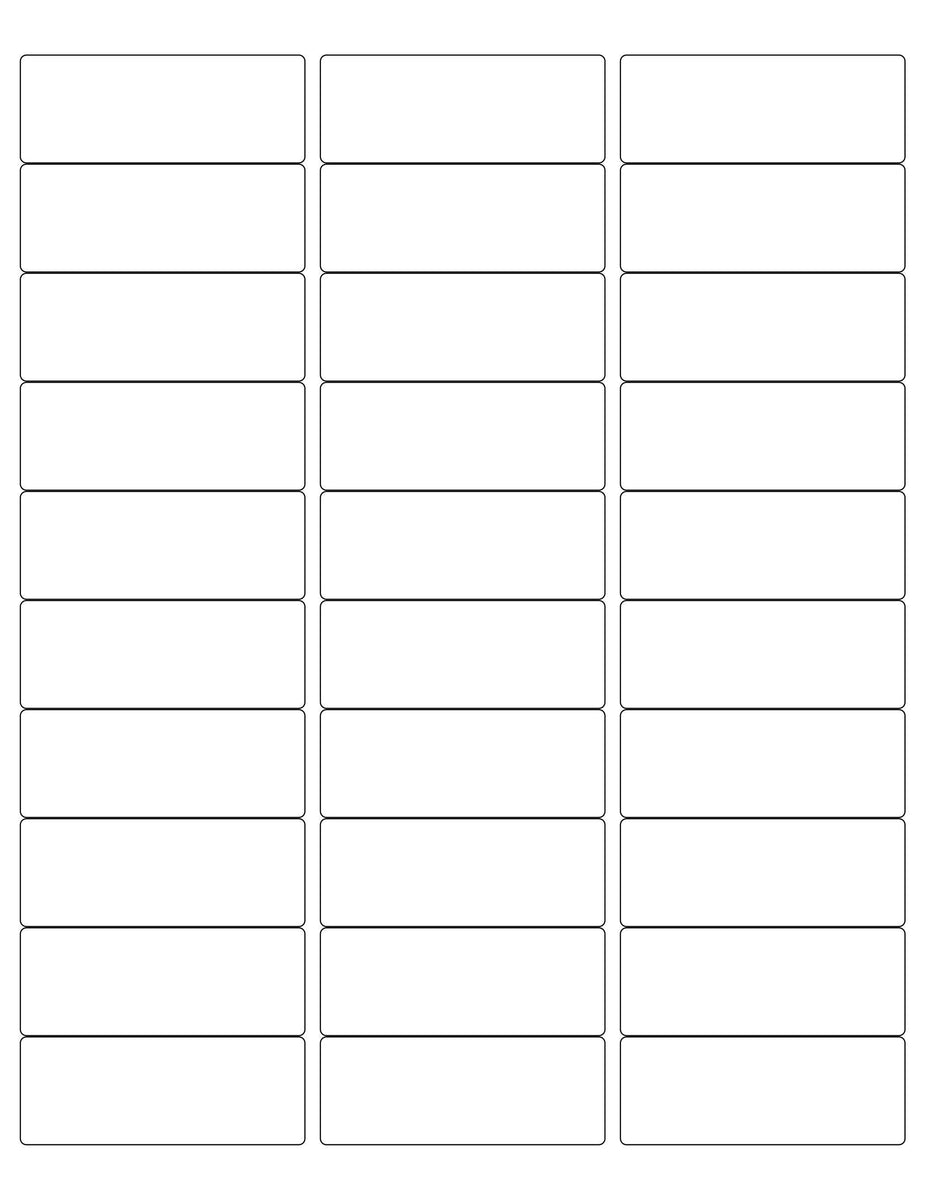 2 5/8 x 1 Rectangle Bright Label Sheet (Rounded Corners ...