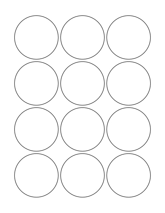 2 1/4 Diameter Round White Label Sheet