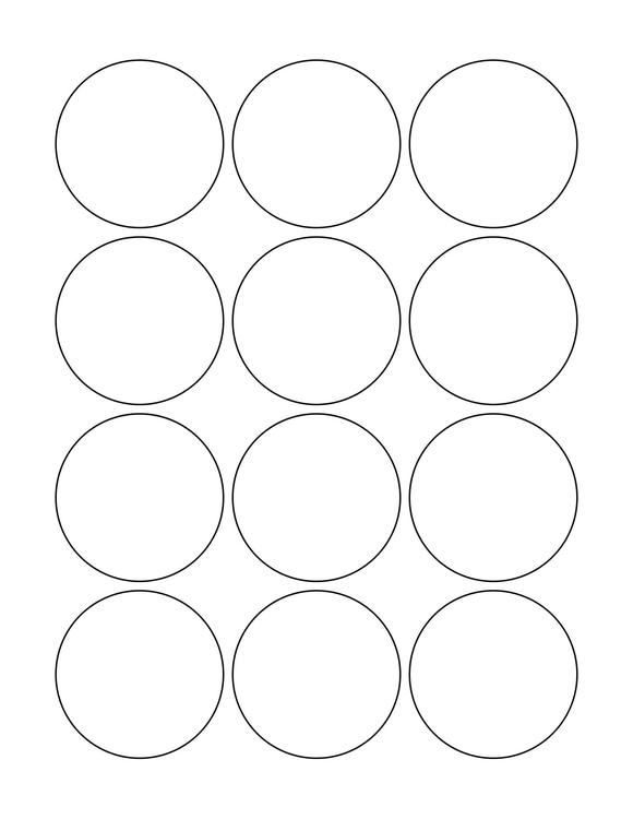 2 1/4 Diameter Round Fluorescent ORANGE Label Sheet (Bulk Pack 500 Sheets)