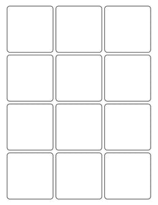 2 1/2 x 2 1/2 Square White Label Sheet