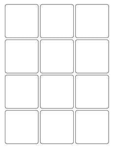 2 1/2 x 2 1/2 Square Natural Ivory Label Sheet