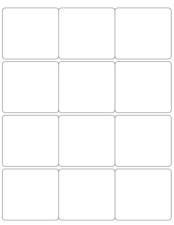 2.75 x 2.5 Rectangle White High Gloss Printed Label Sheet ...