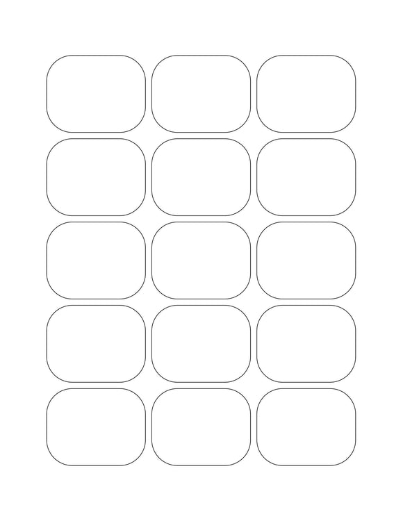 2.09375 x 1.625 Rectangle White Photo Gloss Inkjet Label Sheet