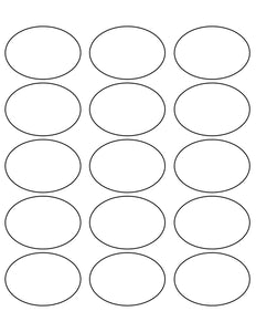 2 1/2 x 1 3/4 Oval White Label Sheet