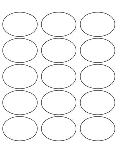 2 1/2 x 1 3/4 Oval Natural Ivory Label Sheet