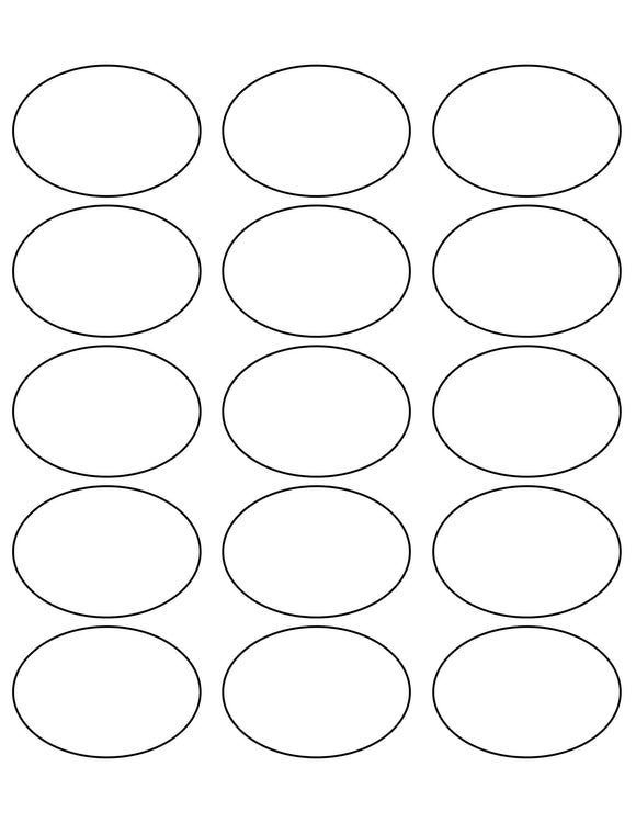 2 1/2 x 1 3/4 Oval Natural Ivory Label Sheet