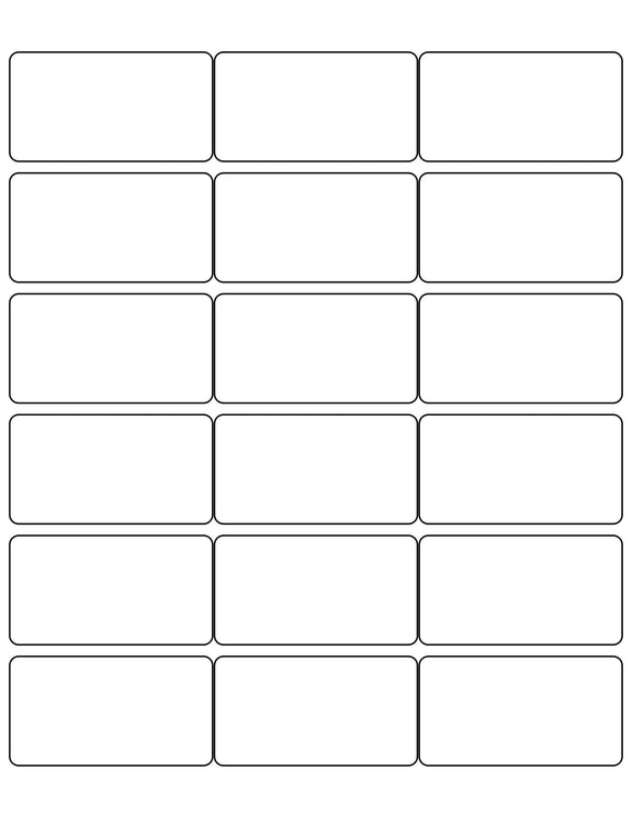 2 3/4 x 1 1/2 Rectangle White High Gloss Printed Label Sheet