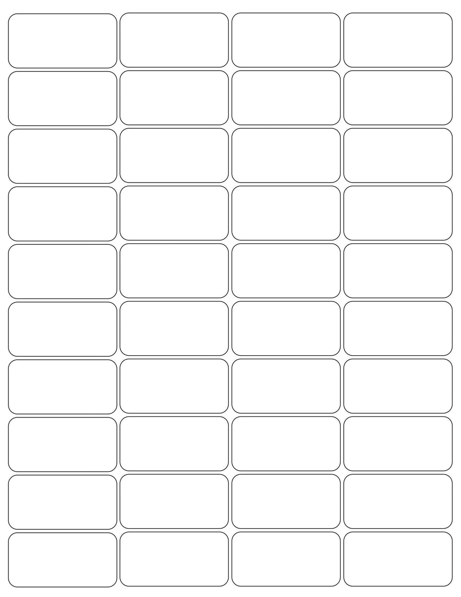 2 x 1 Rectangle Khaki Tan Printed Label Sheet (Rounded Corners ...