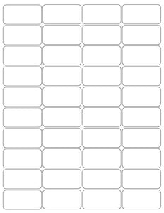 2 x 1 Rectangle Fluorescent ORANGE Label Sheet (Bulk Pack 500 Sheets) (Rounded Corners)