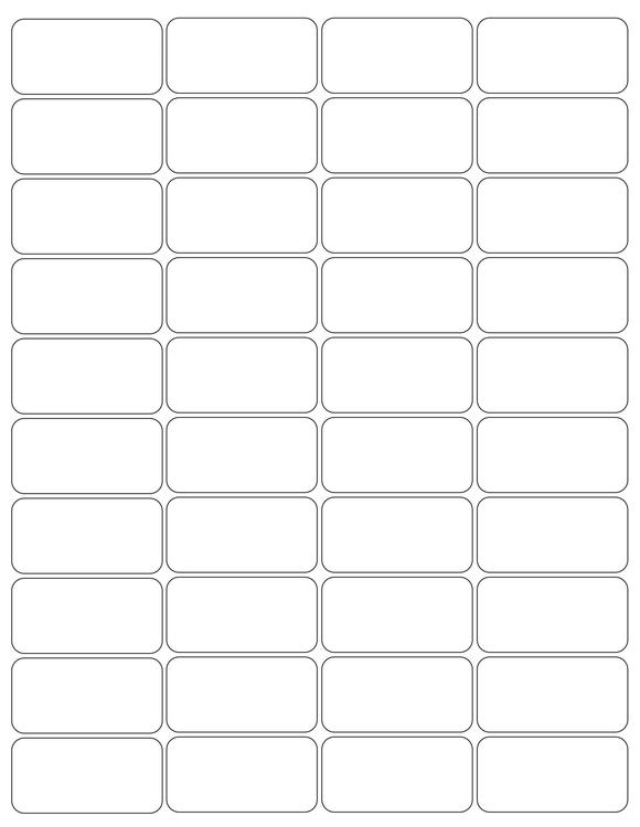 2 x 1 Rectangle Fluorescent ORANGE Label Sheet (Bulk Pack 500 Sheets) (Rounded Corners)