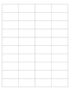 2 x 1 Rectangle White Label Sheet (Square Corners)