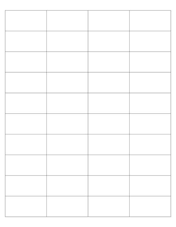 2 x 1 Rectangle White Label Sheet (Square Corners)