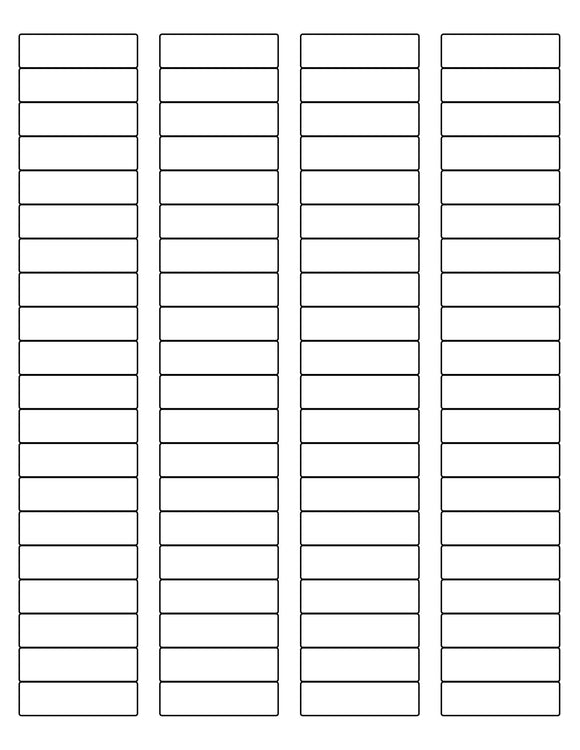 1 3/4 x 1/2 Rectangle Natural Ivory Label Sheet