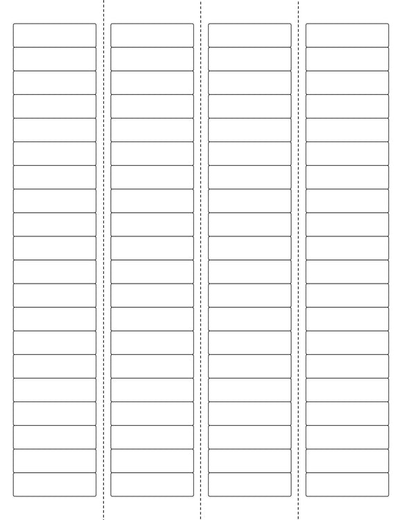 1 3/4 x 1/2 Rectangle w/ Vert Perfs Fluorescent ORANGE Label Sheet (Bulk Pack 500 Sheets)