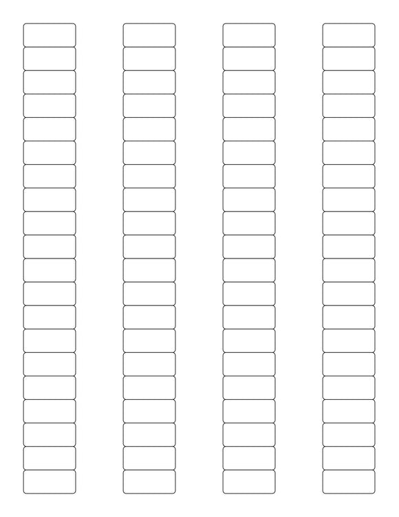1 1/8 x 1/2 Rectangle All Temperature White Printed Label Sheet