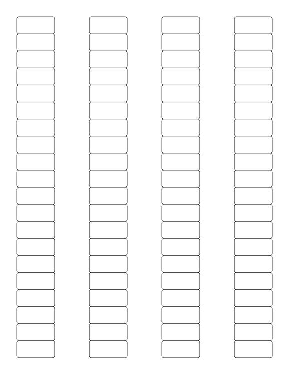 1 1/8 x 1/2 Rectangle Fluorescent YELLOW Label Sheet (Bulk Pack 500 Sheets)