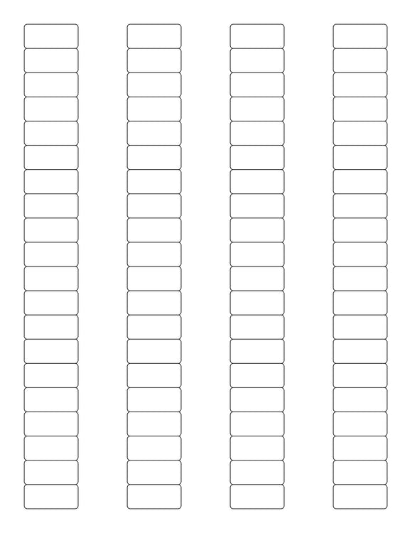 1 1/8 x 1/2 Rectangle White High Gloss Printed Label Sheet