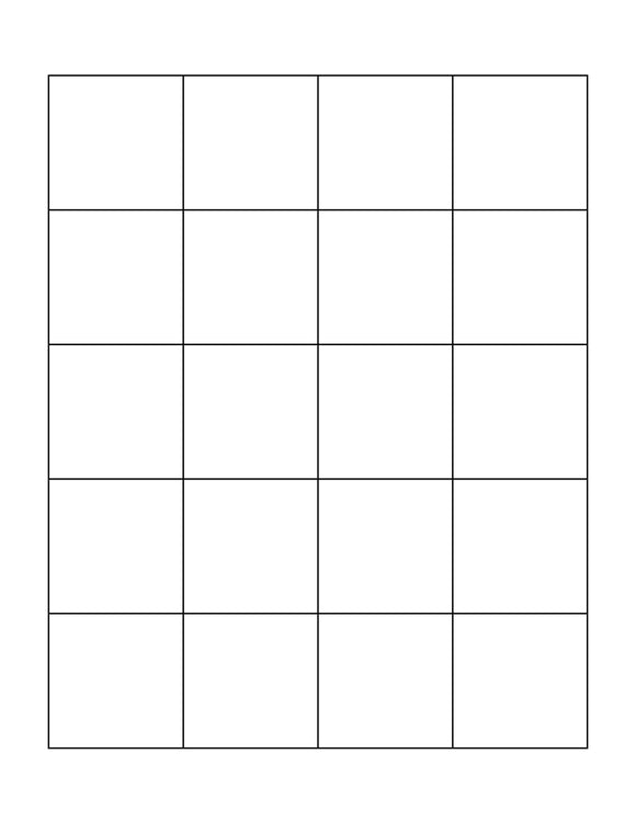 1.8 x 1.8 Square White Label Sheet