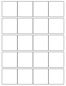 2 x 2 Square Natural Ivory Label Sheet