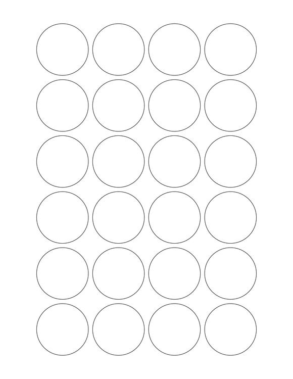 1 1/2 Diameter Round PREMIUM Water-Resistant White Inkjet Label Sheets (Pack of 250) (24 up)