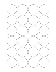 1 1/2 Diameter Round White Label Sheet (24 up)