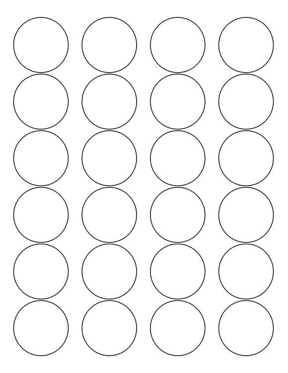 1 2/3 Diameter Round White Label Sheet