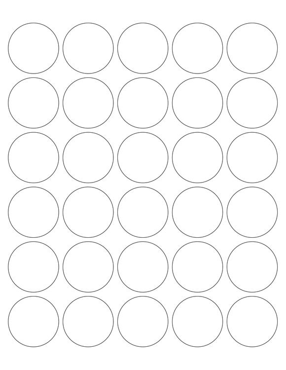 1 1/2 Diameter Round PREMIUM Water-Resistant White Inkjet Label Sheets (Pack of 250) (30 up)