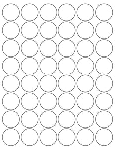 1 1/4 Diameter Round White Photo Gloss Inkjet Label Sheet