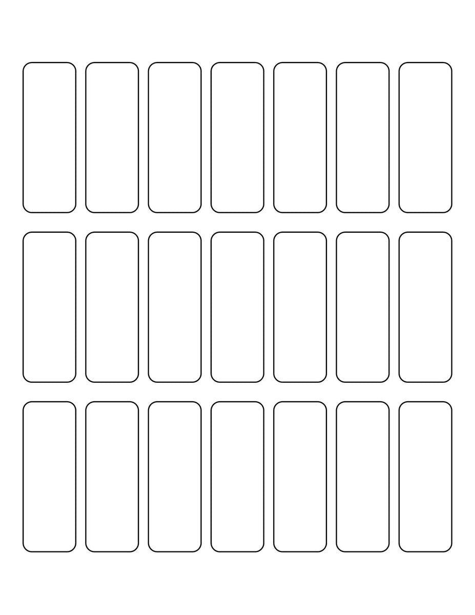 0.9831 x 2.7205 Rectangle Natural Ivory Printed Label Sheet ...