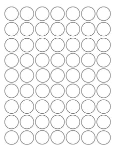1 Diameter Round Pastel Label Sheet
