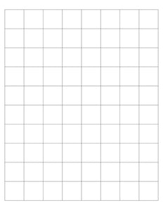 1 x 1 Square White Label Sheet