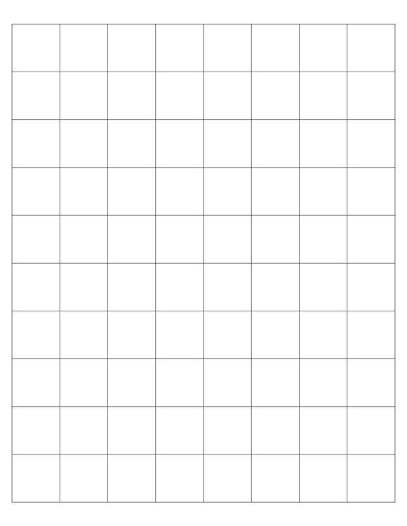 1 x 1 Square Brown Kraft Printed Label Sheet