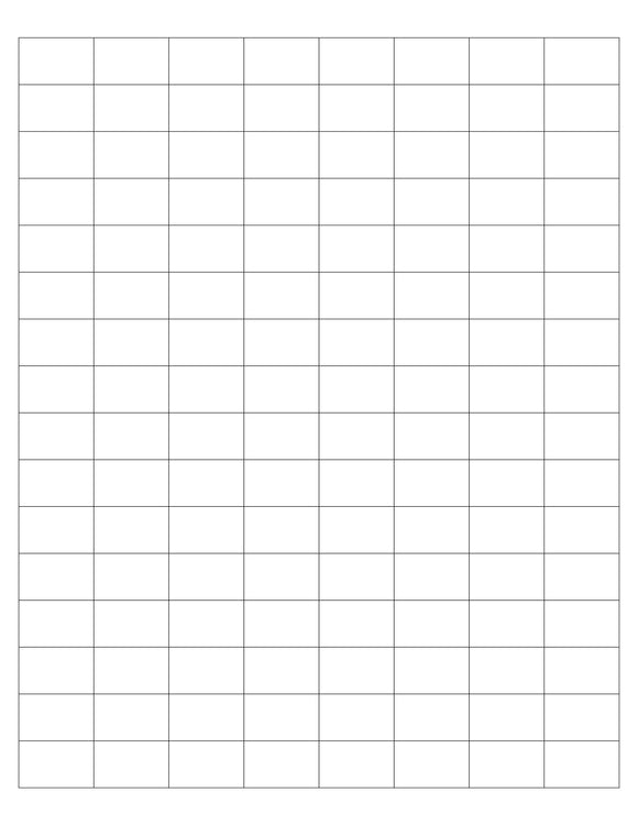 1 x 5/8 Rectangle White High Gloss Printed Label Sheet