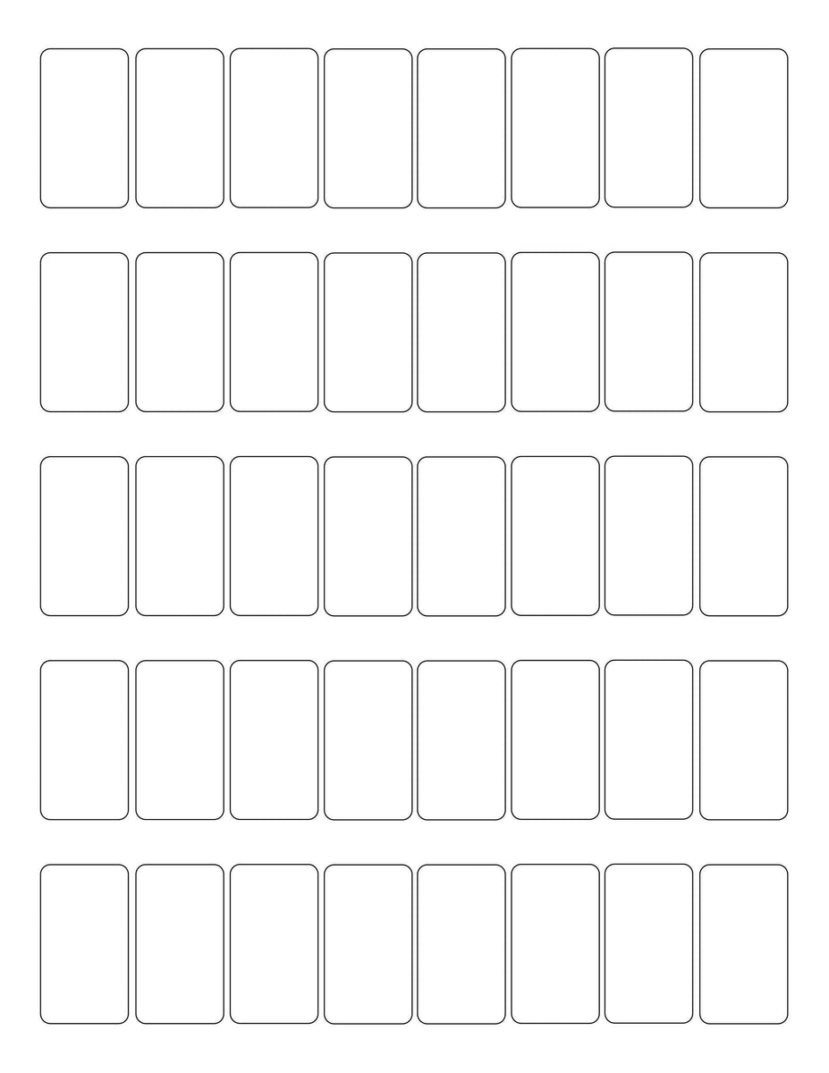 0.9 x 1 5/8 Rectangle White High Gloss Printed Label Sheet ...
