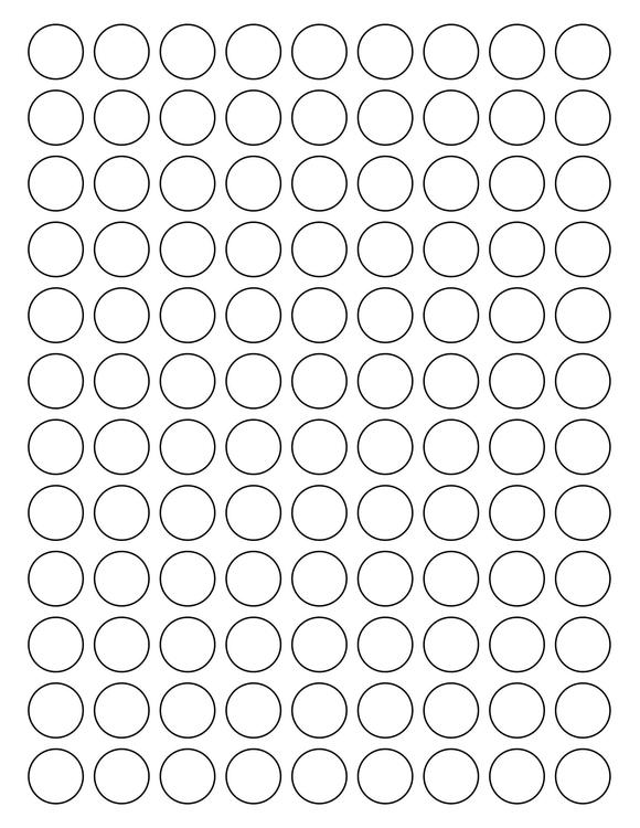 3/4 Diameter Round Fluorescent PINK Label Sheet (Bulk Pack 500 Sheets)