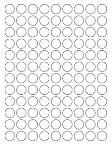 3/4 Diameter Round Foil Label Sheet